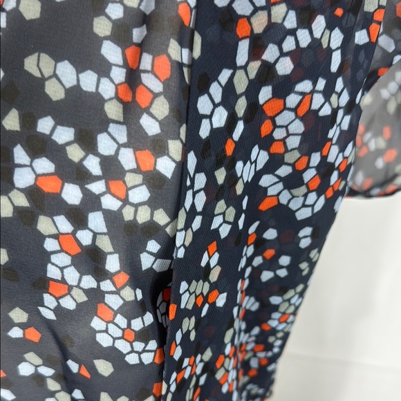 Emporio Armani Geometric Silk Blouse Black/Red Sz 42 / US 6 - Picture 7 of 12